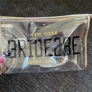 Kate Spade Clear Bride2Be Cosmetic Wedding Bag